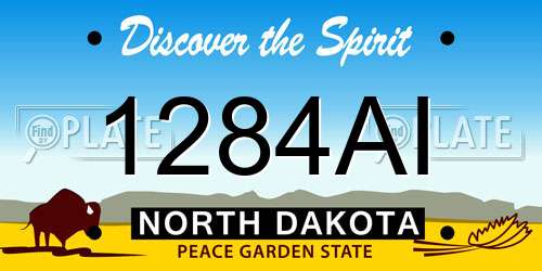 1284AI North Dakota License Plate