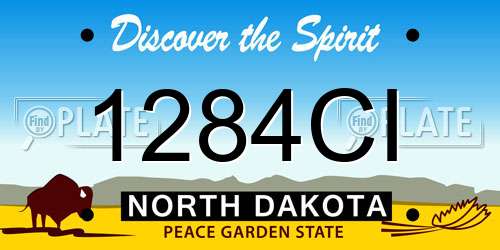 1284CI North Dakota License Plate
