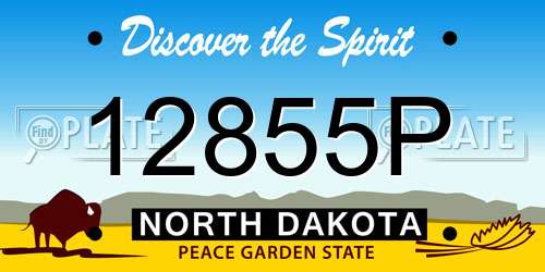 12855P North Dakota License Plate