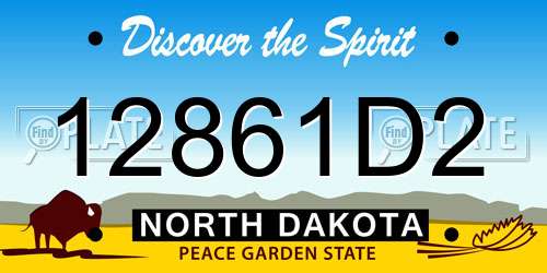 12861D2 North Dakota License Plate