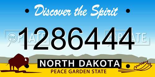 1286444 North Dakota License Plate