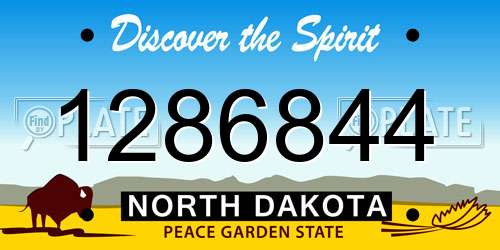 1286844 North Dakota License Plate
