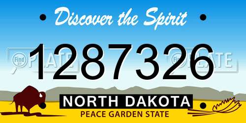1287326 North Dakota License Plate