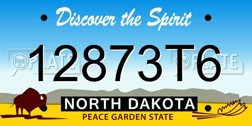 12873T6 North Dakota License Plate