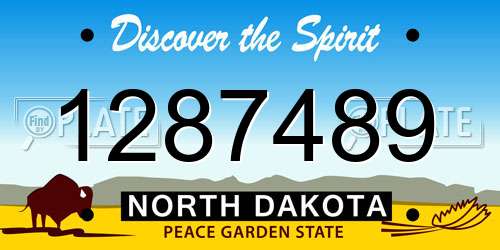 1287489 North Dakota License Plate
