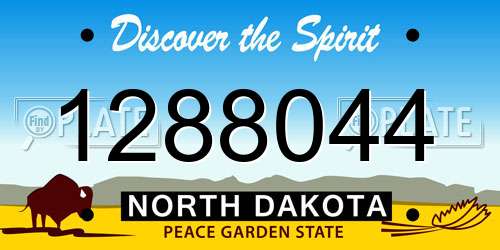 1288044 North Dakota License Plate