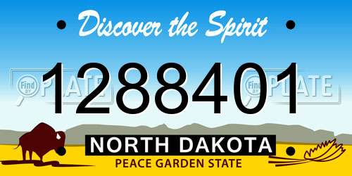 1288401 North Dakota License Plate