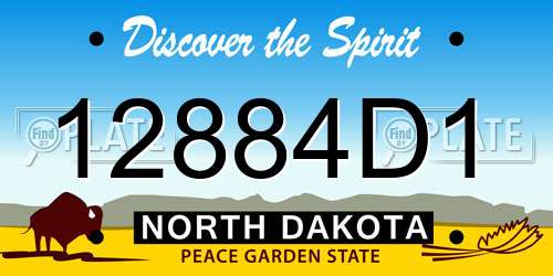 12884D1 North Dakota License Plate