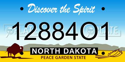 12884O1 North Dakota License Plate