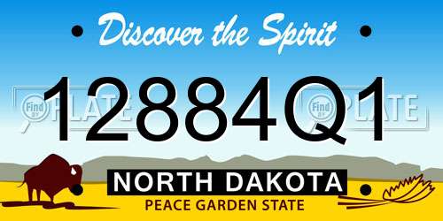 12884Q1 North Dakota License Plate