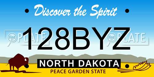 128BYZ North Dakota License Plate
