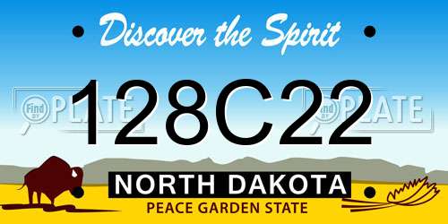 128C22 North Dakota License Plate