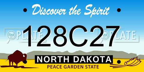 128C27 North Dakota License Plate