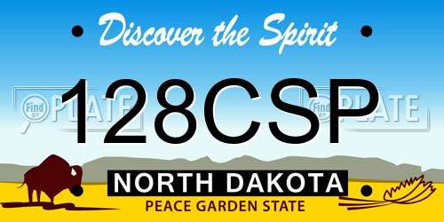 128CSP North Dakota License Plate