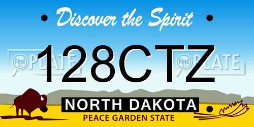 128CTZ North Dakota License Plate