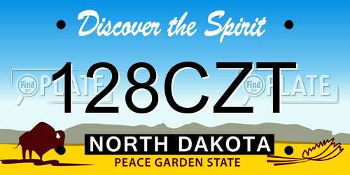 128CZT North Dakota License Plate