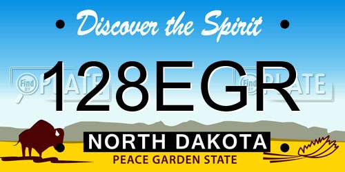 128EGR North Dakota License Plate