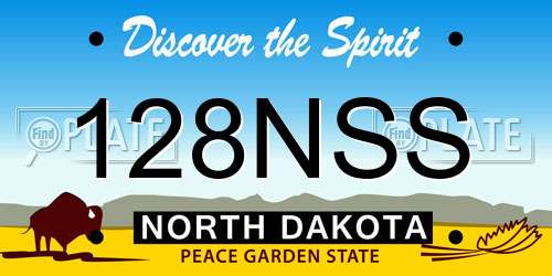 128NSS North Dakota License Plate
