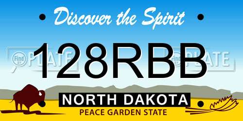 128RBB North Dakota License Plate