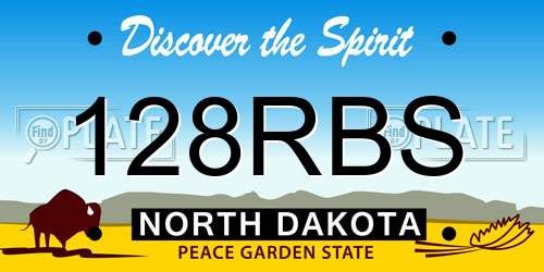 128RBS North Dakota License Plate