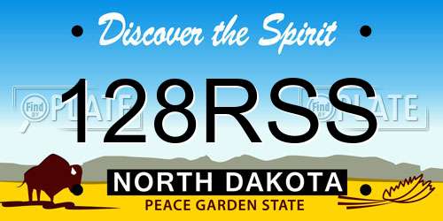 128RSS North Dakota License Plate