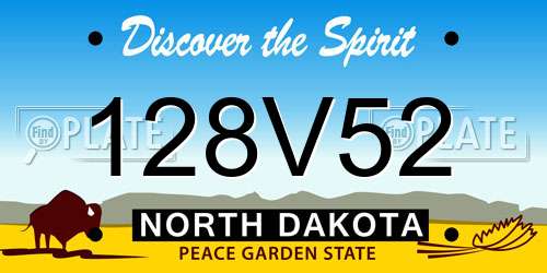 128V52 North Dakota License Plate