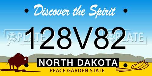 128V82 North Dakota License Plate