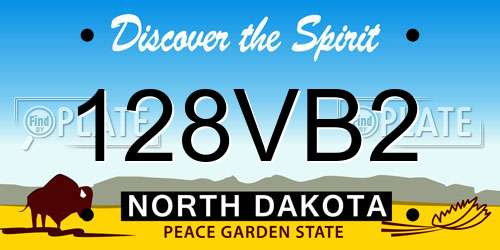 128VB2 North Dakota License Plate