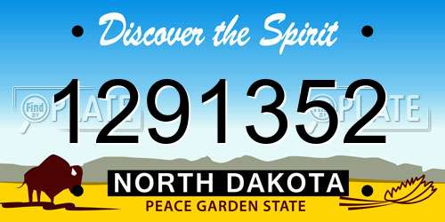 1291352 North Dakota License Plate