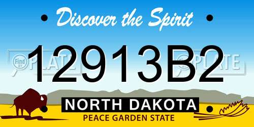12913B2 North Dakota License Plate