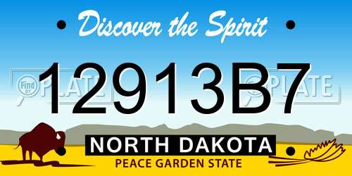 12913B7 North Dakota License Plate