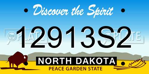 12913S2 North Dakota License Plate