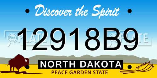 12918B9 North Dakota License Plate