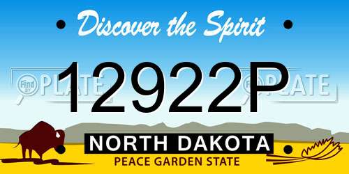 12922P North Dakota License Plate