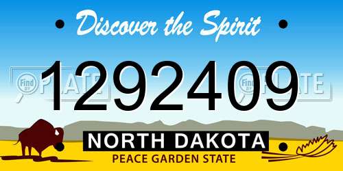 1292409 North Dakota License Plate