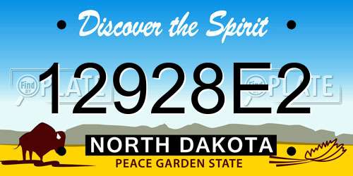 12928E2 North Dakota License Plate