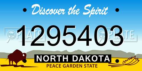 1295403 North Dakota License Plate
