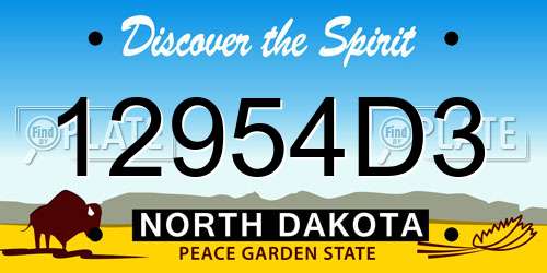 12954D3 North Dakota License Plate