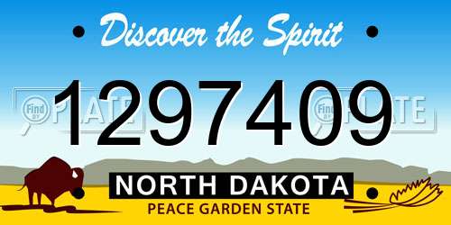 1297409 North Dakota License Plate