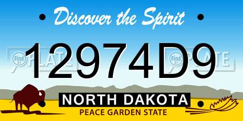 12974D9 North Dakota License Plate