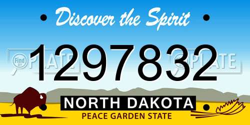 1297832 North Dakota License Plate