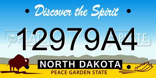 12979A4 North Dakota License Plate