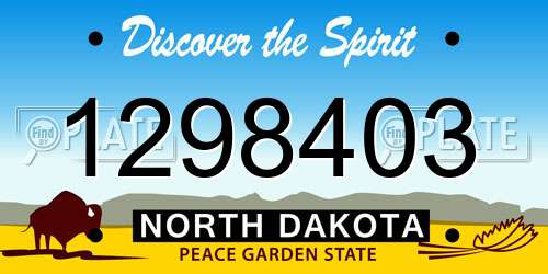 1298403 North Dakota License Plate