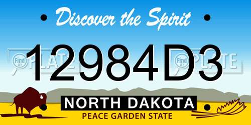 12984D3 North Dakota License Plate
