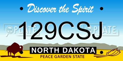 129CSJ North Dakota License Plate