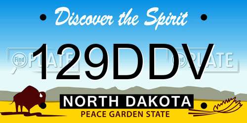 129DDV North Dakota License Plate