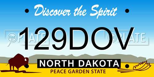 129DOV North Dakota License Plate
