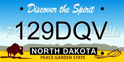 129DQV North Dakota License Plate