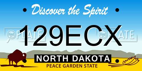 129ECX North Dakota License Plate