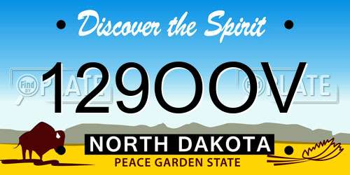 129OOV North Dakota License Plate